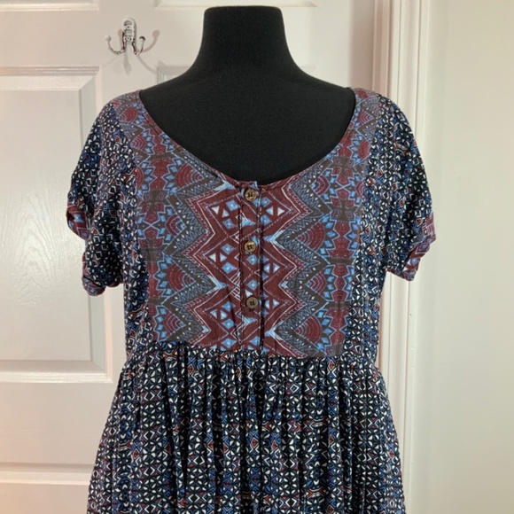 Free People Sundown Open Back Boho Babydoll Dress Size Medium - Picture 3 of 10